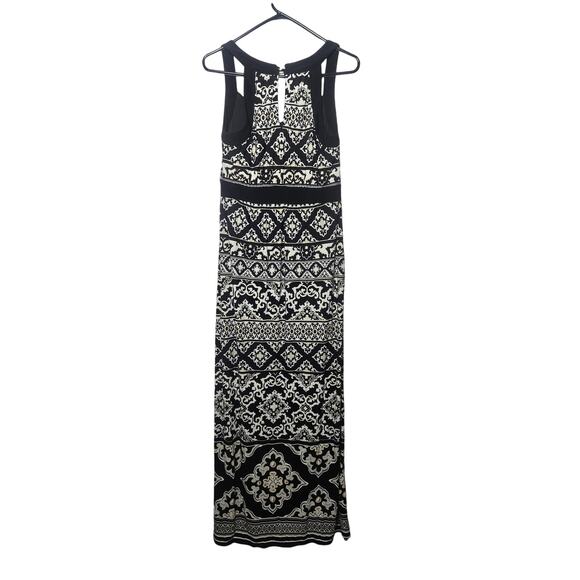 White House Black Market Damask Floral Geometric Mixed Print Maxi Dress Small - Picture 3 of 12